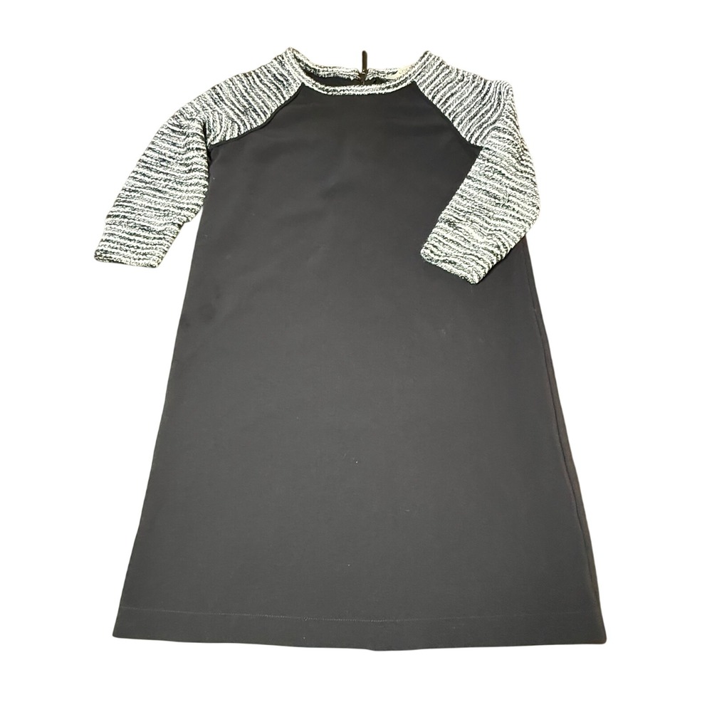 LOFT Dress Black Tweed Raglan Sleeve Career Casual Dress 00P